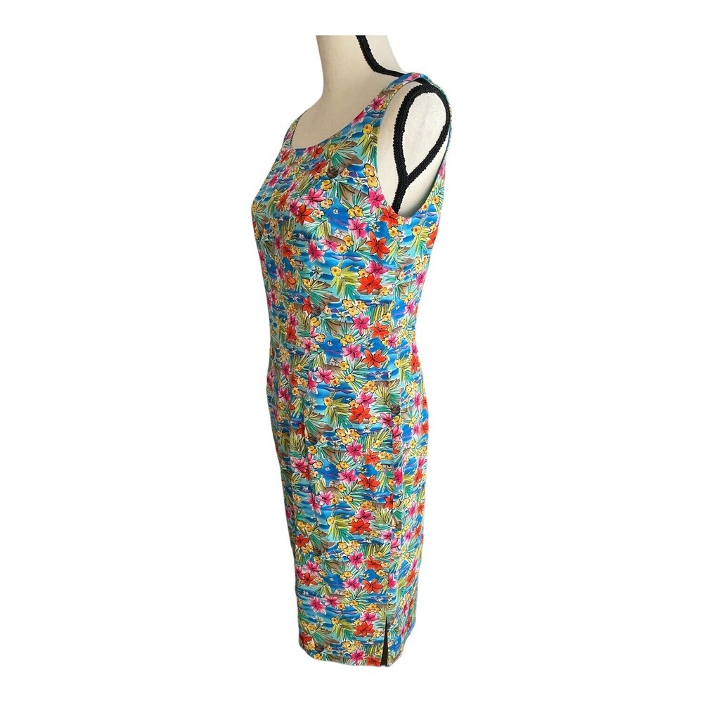 Maggy London Sheath Dress Women's Size 6 100% Silk Floral Sleeveless - Picture 3 of 4